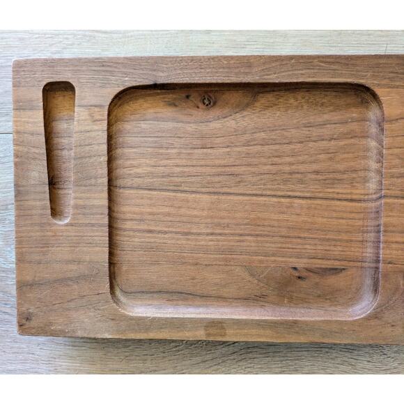 Vintage Georges Briard Wood & Ceramic Cheese Charcuterie Cutting Board 16"x7.25" - Picture 3 of 10
